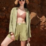 Set Tencel short Vert